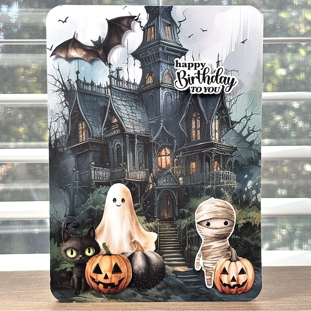 Handmade Halloween Birthday Greeting Card